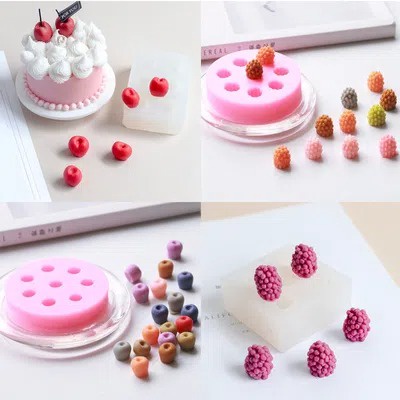 烘焙蛋糕模具 葉子 藍莓和桑葚樹莓 草莓形狀 馬卡龍矽膠模具  矽膠模 果凍模 diy迷你水果手作巧克力慕斯蛋糕翻糖模