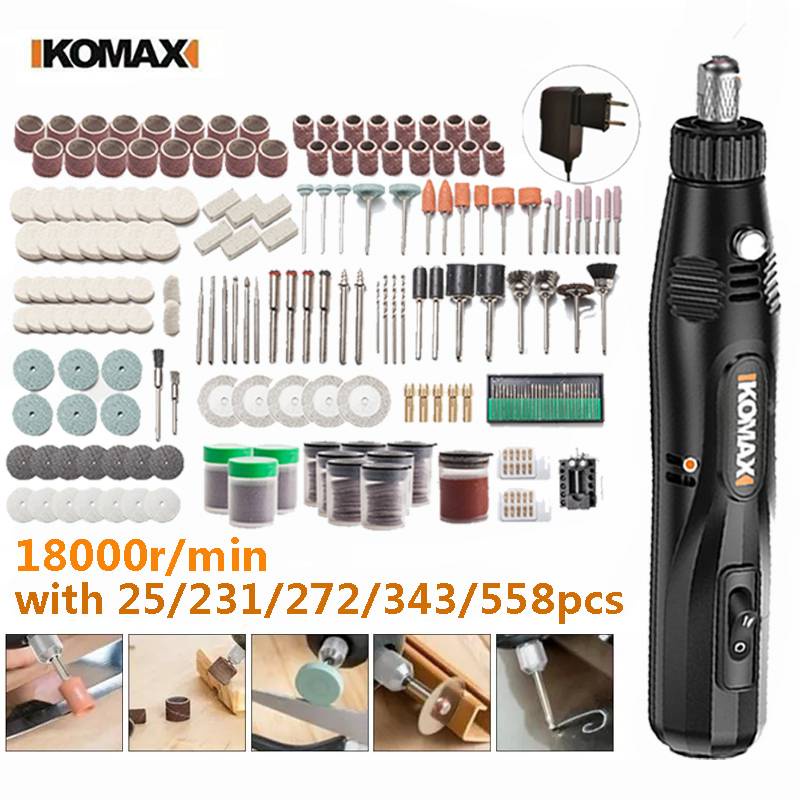 Komax 12V 迷你電磨機迷你 Dremel 電鑽電磨套裝用於銑削拋光鑽孔切割雕刻