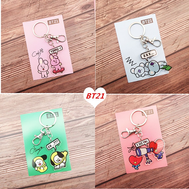 Bt21 鑰匙扣挂件bts防彈少年團飾品包包掛飾 防彈少年團金碩珍金南俊金泰亨閔玧其田柾國 蝦皮購物