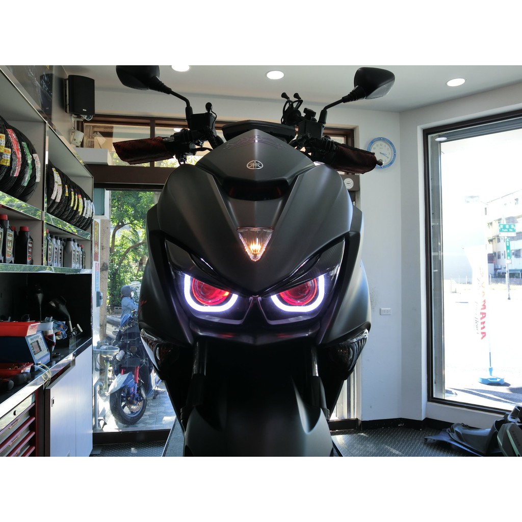 豪運led魚眼led大燈魚眼頭燈魚眼大燈大燈總成雙近雙遠卡夢燈眉紋路diy 朝幸機車行 Force