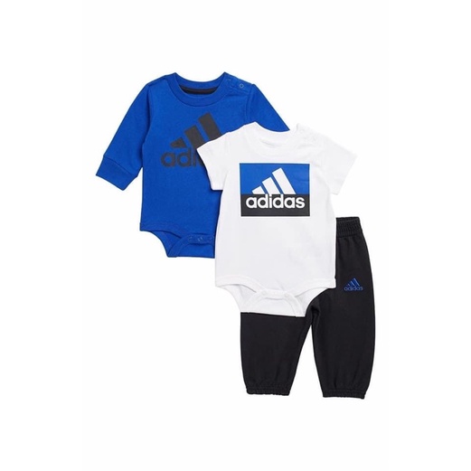 【現貨。全新正品】🇺🇸 美國童裝Adidas 愛迪達 寶寶 長袖 短袖 包屁衣 運動套裝三件組