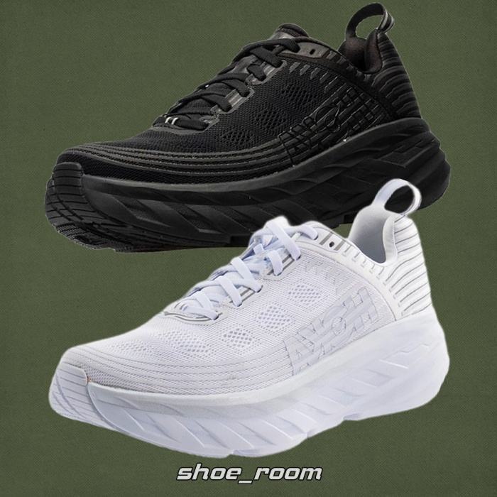 鞋的家😎Hoka One One Bondi 6 黑 白 經典款 慢跑鞋 登山鞋 機能 全黑全白