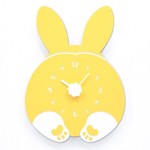【Pinwoof家居】創意造型卡通動物兒童房時鐘掛鐘-兔子屁股