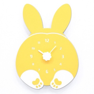 【Pinwoof家居】創意造型卡通動物兒童房時鐘掛鐘-兔子屁股