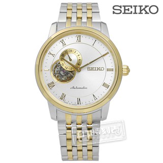 SEIKO 精工 / Presage都會紳士機械不鏽鋼腕錶 銀x金框 / 4R39-00M0KS / 39mm