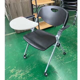 吉田二手傢俱❤折合大學椅 折疊椅 單人椅 課桌椅 會議椅 折合椅 美語椅 輪子 黑色