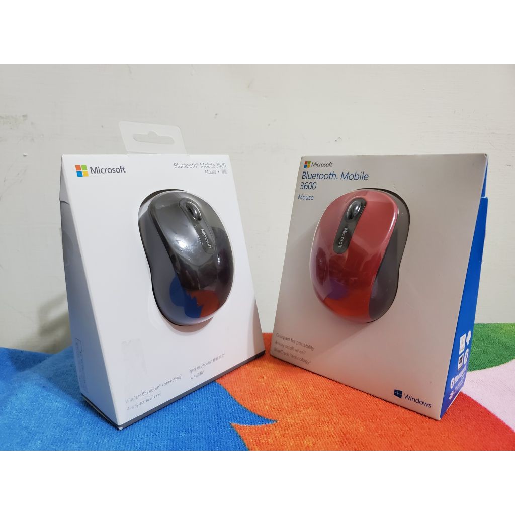 微軟 Bluetooth Mobile 3600 Mouse 藍牙行動滑鼠 藍芽行動滑鼠 3600(紅/黑色)全新已拆封