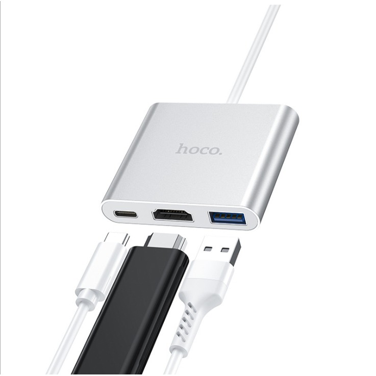 HOCO浩酷 HB14 易信Type-C轉換器1.5米 (Type-C轉USB3.0 +HDMI+PD)
