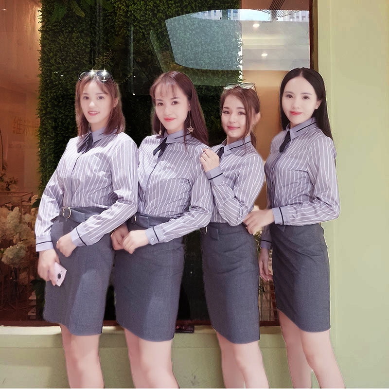 美容師工作服職業氣質女美容院美容師工作服女時尚氣質高端養生館珠寶店前臺接待職業套裝 蝦皮購物