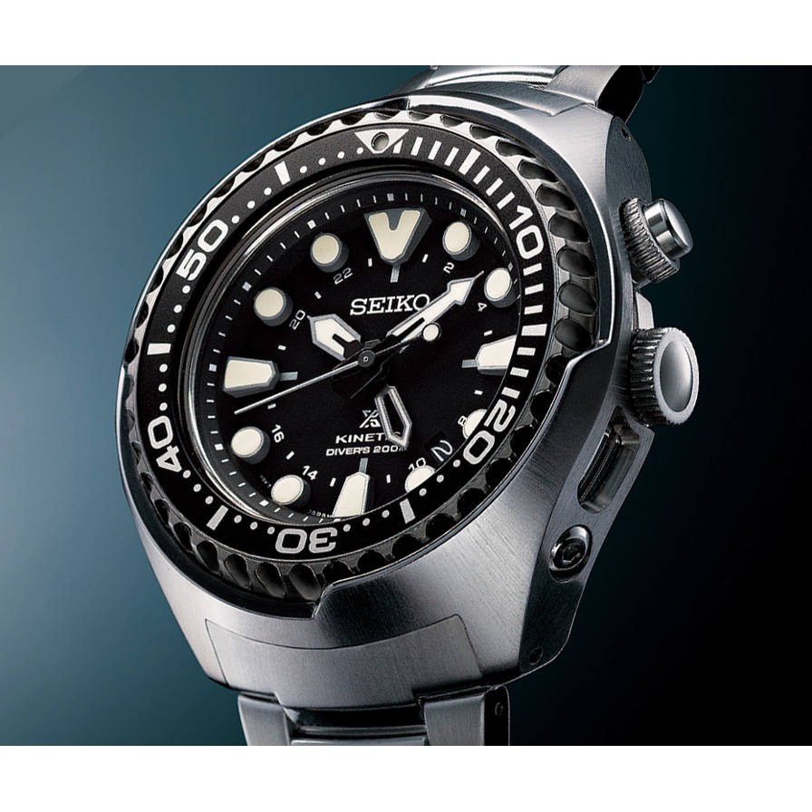 【金台鐘錶】SEIKO PROSPEX 人動能 鮪魚罐頭GMT藍寶石鋼帶腕錶-黑 SUN019  SUN019P1