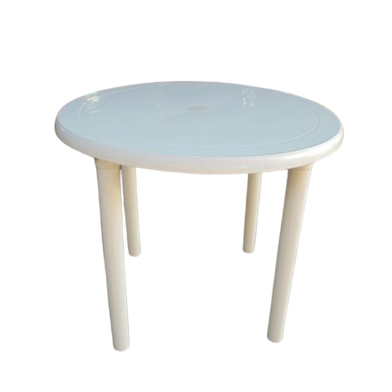 【BROTHER兄弟牌】白色塑膠圓桌90/cm-戶外休閒烤肉聚餐 桌腳相連穩固組合好收納戶外休閒傢俱
