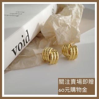 -32973-韓國東大門 純銀耳環 輕奢 歐美 線條 設計感 耳飾 簡約 冷淡風 INS耳環