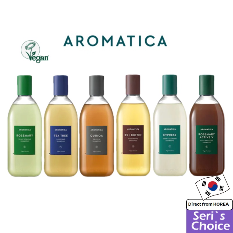 Aromatica 洗髮精 迷迭香髮根強化洗髮精 茶樹淨化洗髮精 護髮素 400ml 茶樹 B5+生物素 藜麥蛋白洗髮水