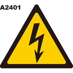 警告貼紙 A2401 警示貼紙 三角形貼紙 注意感電 電擊危險 觸電注意 高壓危險 台灣製造 [飛盟廣告 設計印刷]
