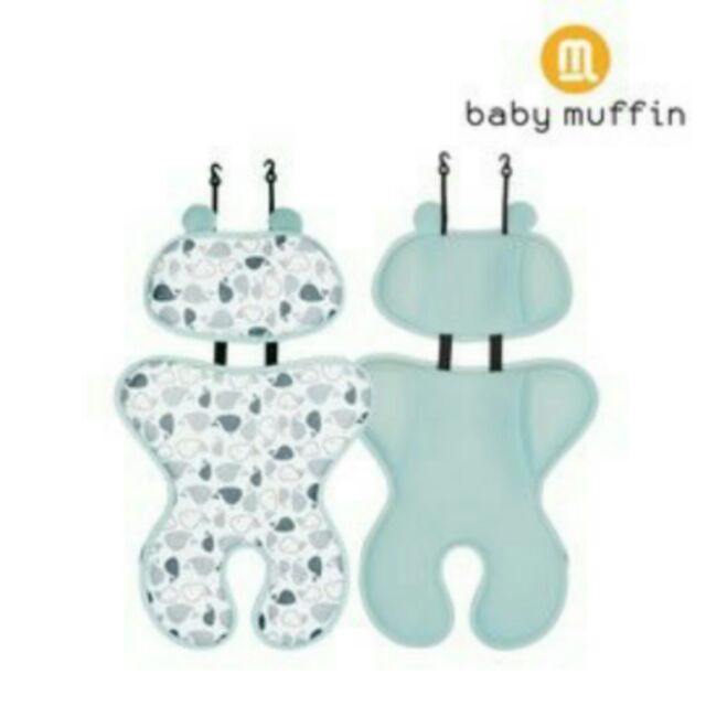 Baby muffin 汽座推車兩用涼墊 藍鯨魚