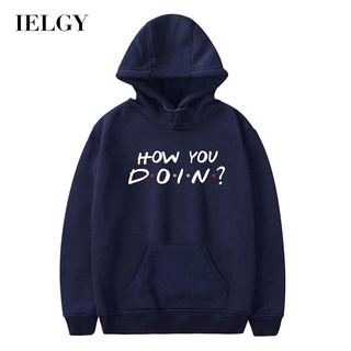 IELGY 字母印花長袖連帽衛衣男上衣
