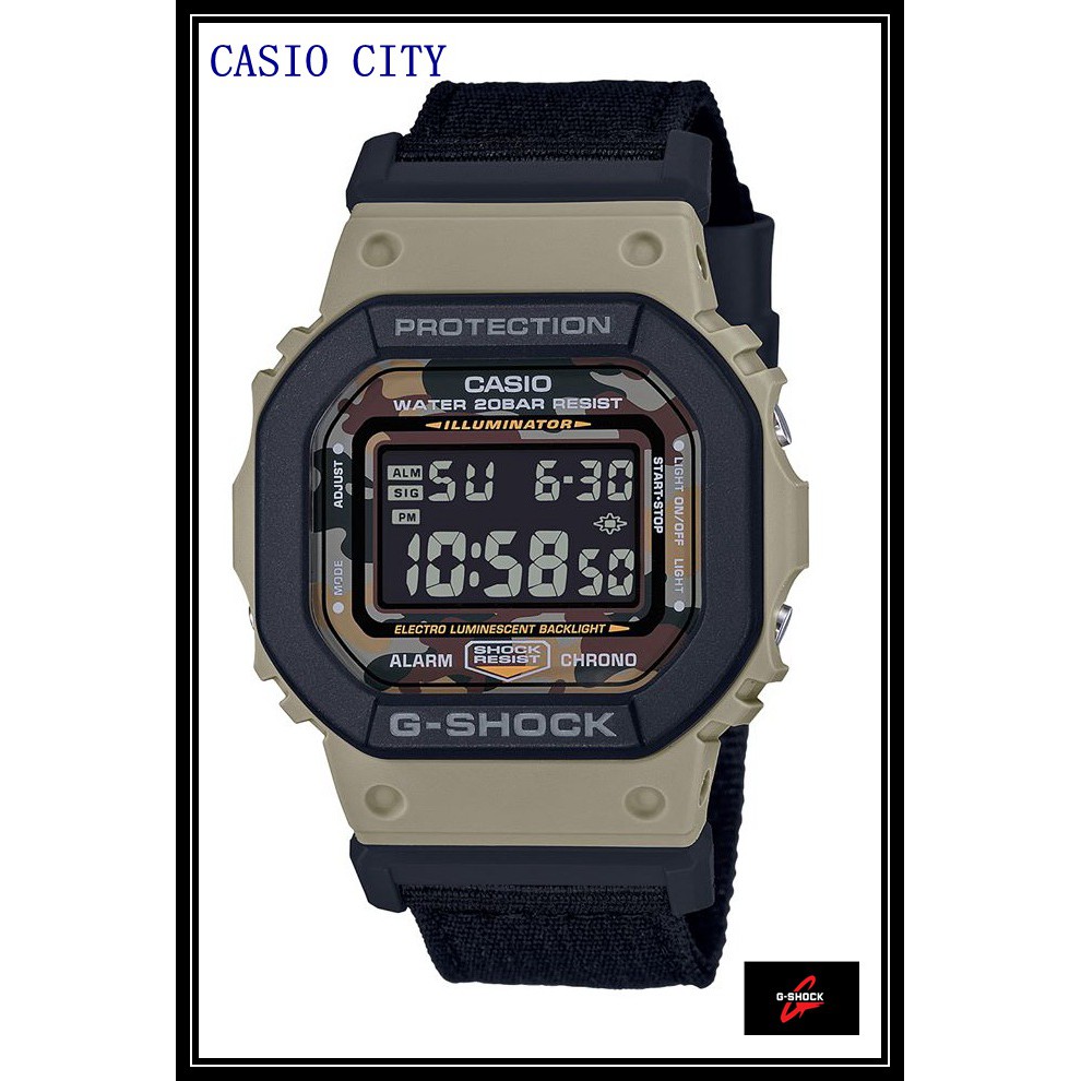 [CASIO CITY]全新街頭軍事系列~錶圈與錶殼撞色~防震耐衝擊~DW-5610SUS-5淺棕色X黑(附贈一組錶帶)