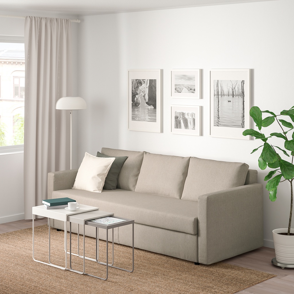 北歐IKEA宜家FRIHETEN三人座沙發床附收納空間/米/225x105x83/二手八成新/原$15900特$8500