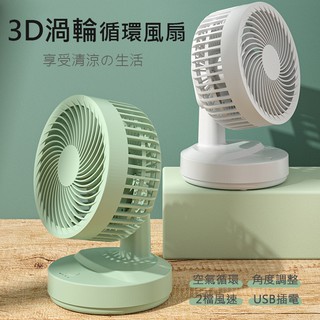 【大風力🔥7吋風扇】3D渦輪循環風扇 7吋循環扇 桌面風扇 USB風扇 大風力 超靜音 電風扇 桌扇 風扇