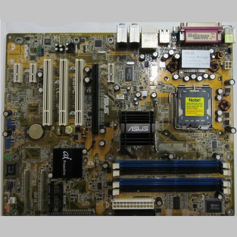 ASUS 華碩 P5GPL 主機板、775腳位、DDR400記憶體、PCI-E顯示介面、附擋板