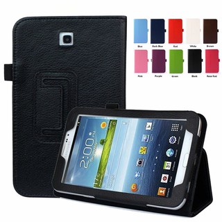SAMSUNG 適用於三星 Galaxy Tab 3 7.0 SM-T210 T211 T213 翻蓋皮革對開式支架保護