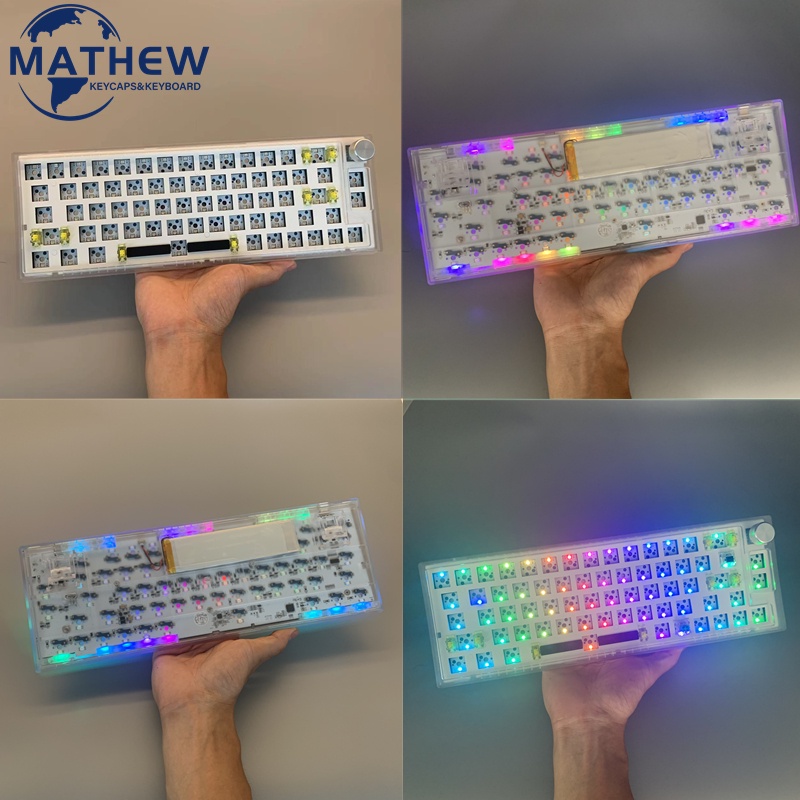 Vn66 套件機械鍵盤白色保護套透明框架,用於鍵盤 DIY,MK66 Pro 保護套