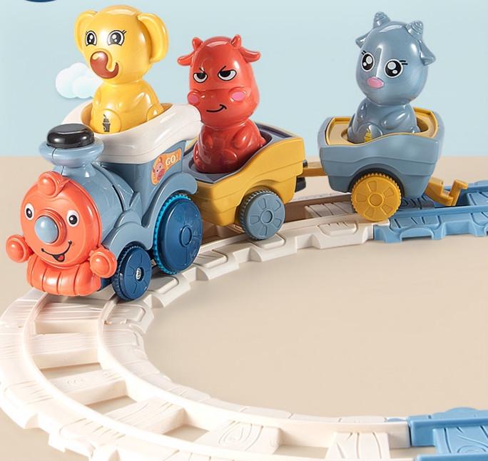 ❉領券立減❊兒童小火車電動軌道車玩具寶寶男孩女孩1-2歲益智玩具汽車爬樓梯