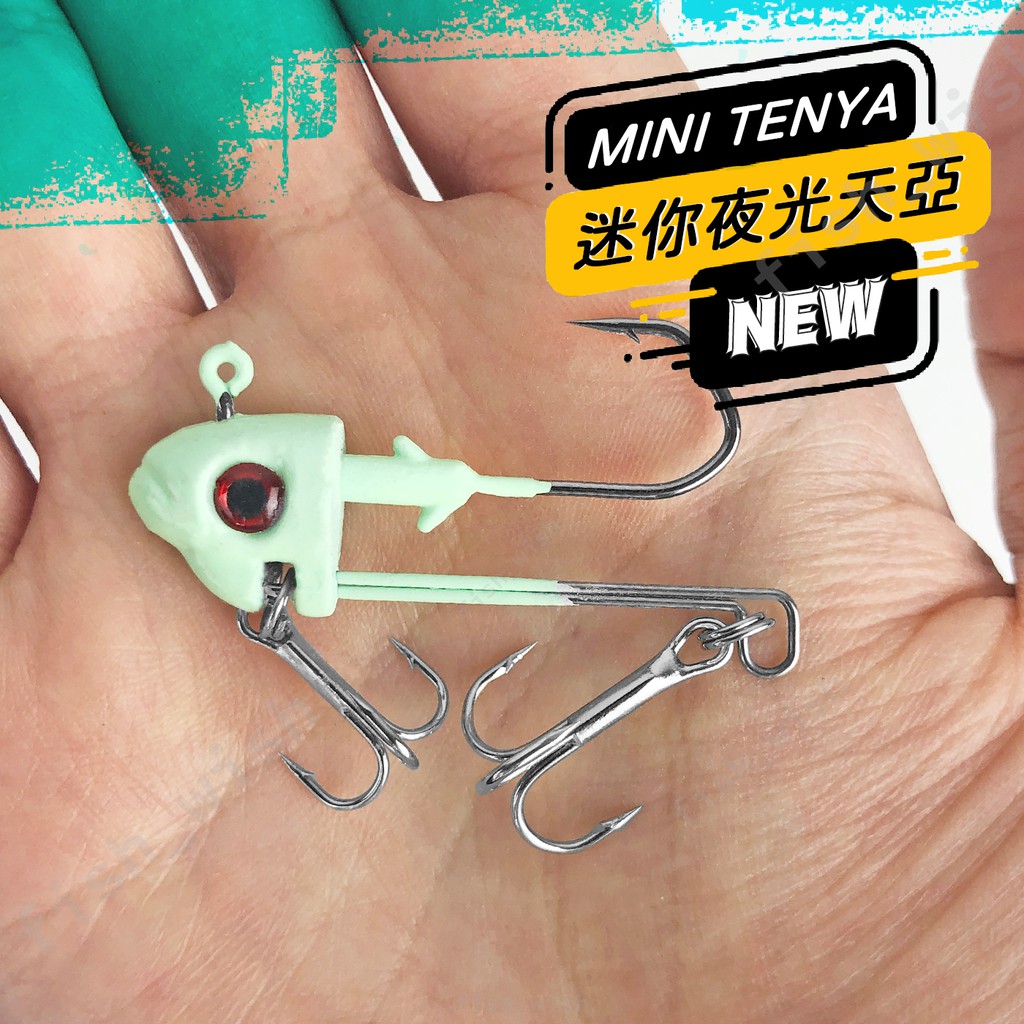 職業釣魚人 Mini Tenya迷你夜光天亞10g 螢光鉛頭鈎汲頭鈎路亞白帶魚太刀魚 蝦皮購物
