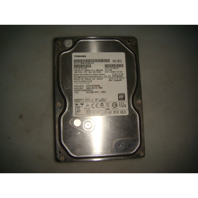 HITACHI~3.5吋~硬碟~500GB(SATA)~型號HDS721050LE630 &lt;76&gt;