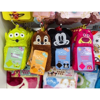 ✨TWO MINI✨《預購》 日本連線 迪士尼 玩具總動員 三眼怪 熊抱哥 米奇 奇奇蒂蒂 可收納式 擦手巾