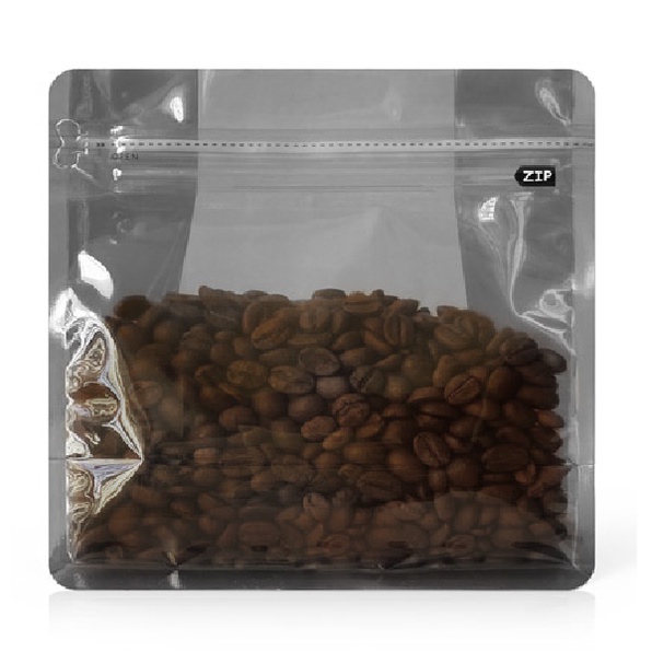 透明質感咖啡保存夾鏈袋 | 啡灰款 文青風 透明感 氣閥保存 半磅 1/4磅