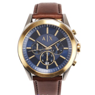 ［現貨在台特價中］A/X Armani Exchange 三眼計時奢 華咖啡色皮帶男腕錶 型號AX2612~ 附專櫃禮盒