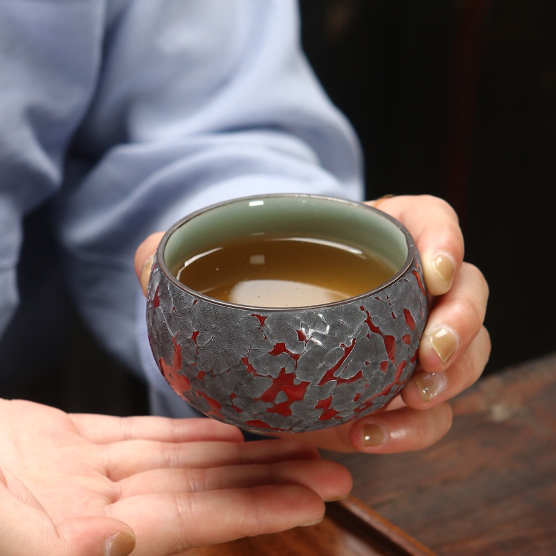 新款茶具特賣窯變復古陶瓷茶杯 結晶釉功夫茶具品茗杯 單杯/品杯 特價
