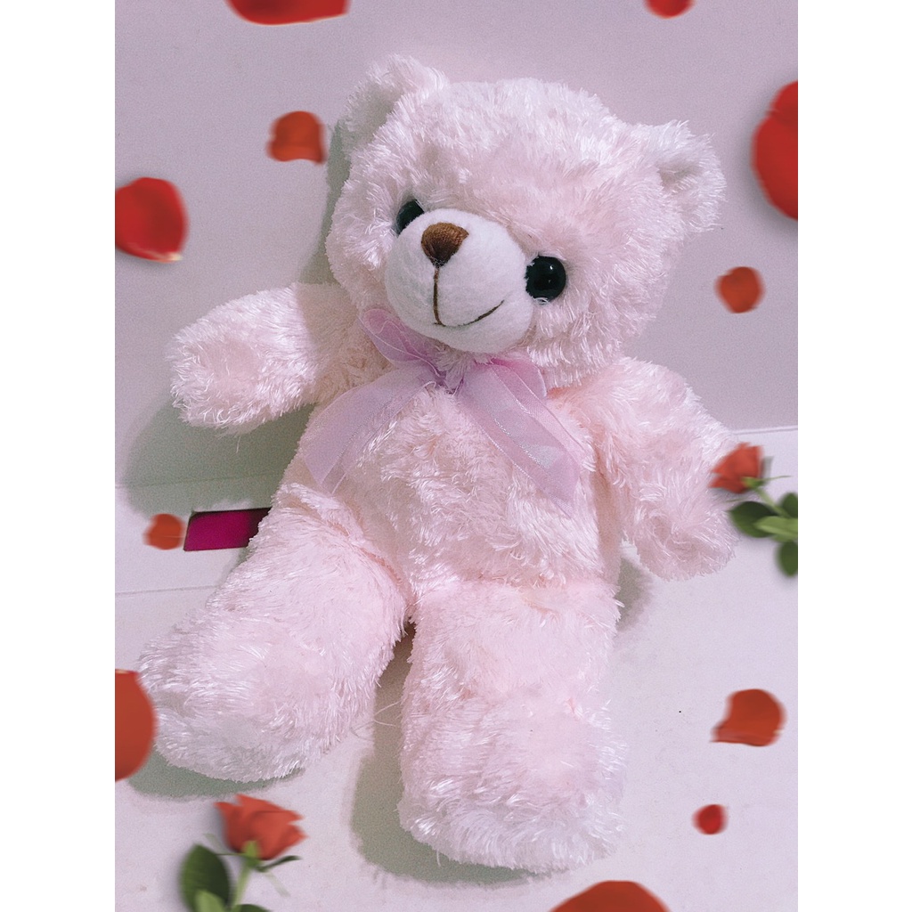 筑筑大百貨madge0521(娃A12)短毛 泰迪熊 領結熊 熊娃娃 BEAR 粉紅色 蝴蝶結經典 坐姿生日禮物交換禮物
