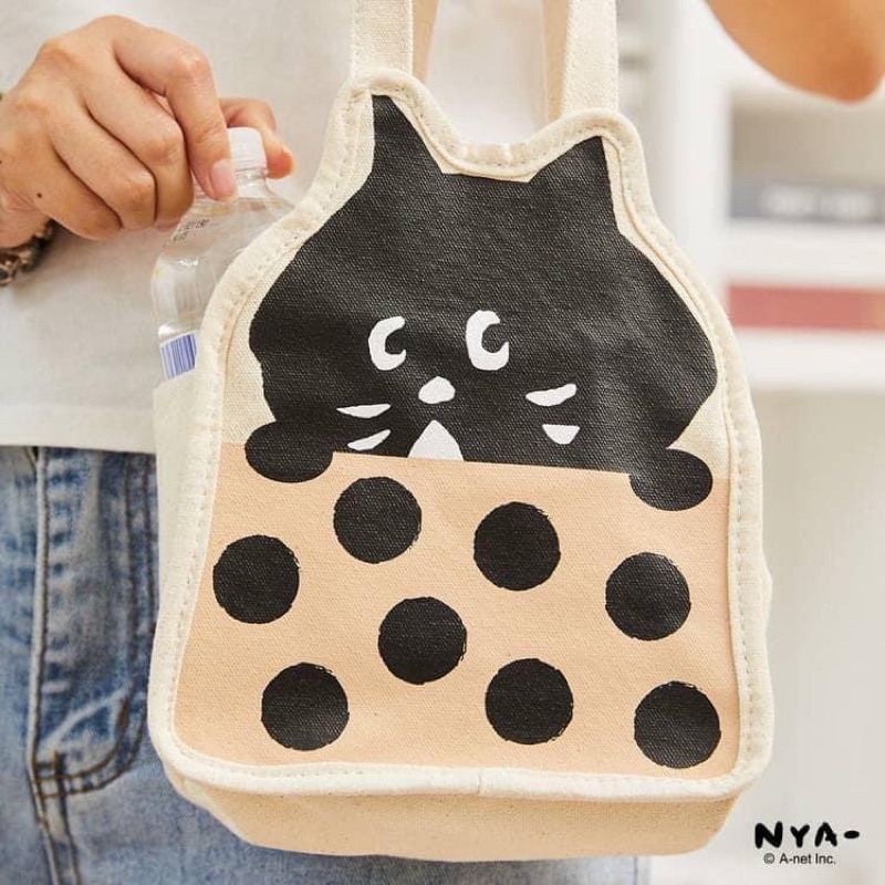 NYA-驚訝貓 飲料提袋 珍奶款 杯袋 便當袋 收納包
