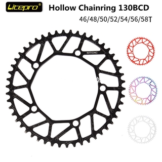 Litepro LP 折疊空心自行車鏈條(46/48/50/52/54/56 / 58T、130BCD、單盤鏈輪、曲柄組