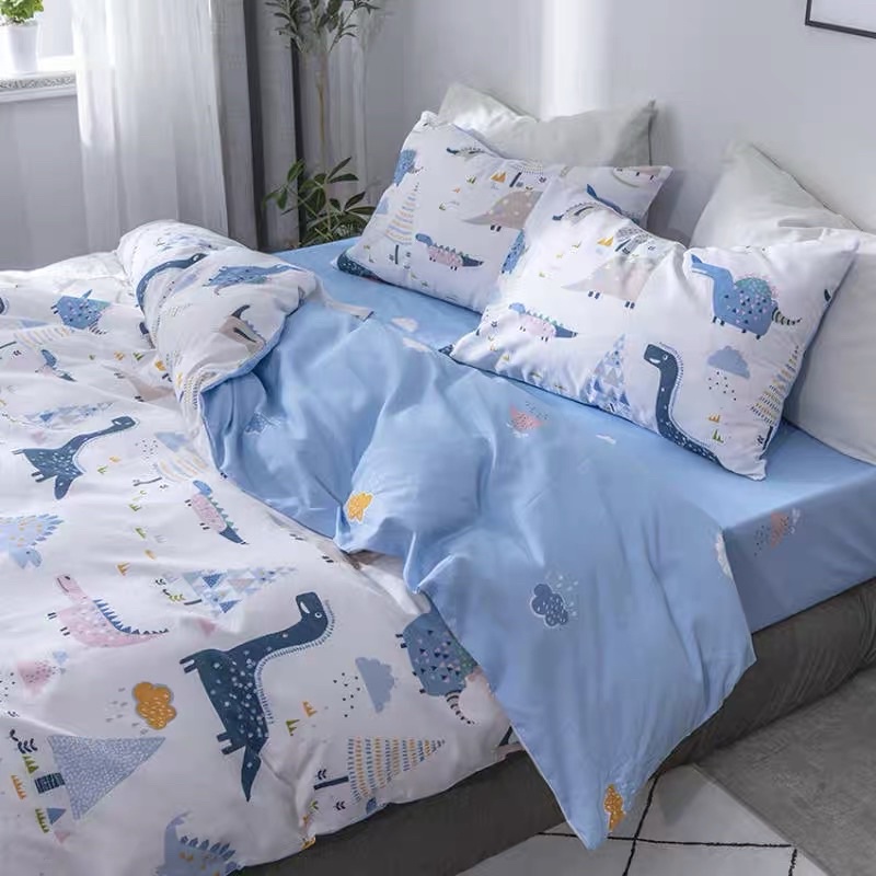 12款/北歐宇宙恐龍動物純棉床包組 素色床單被套枕套 太空人 獅子 兒童 單人床包 雙人床包 ikea床墊尺寸