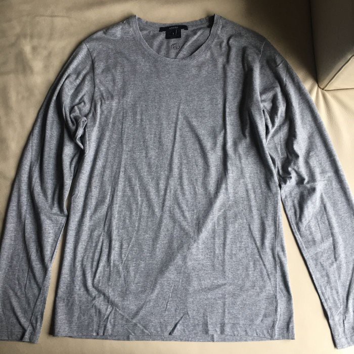 保證正品 Gucci 灰色 長袖T恤 長T size L