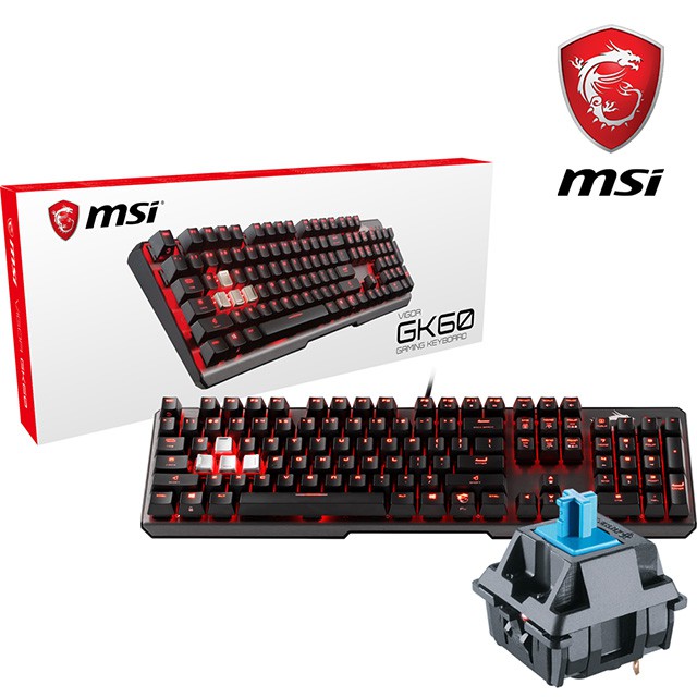 MSI GK60 Cherry MX青軸電競鍵盤-辣電競