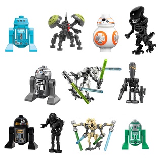 現貨 星球大戰迷你公仔格里弗斯將軍帝國重工機器人蜂鳴器機器人BB8 機器人異形外星人積木玩具