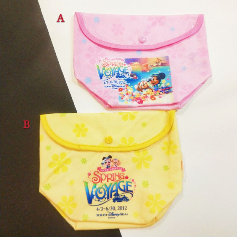 2012年 日本 東京 迪士尼 SEA 海洋 樂園 米奇 米老鼠 達菲熊 絕版 限定 KIRIN 小包 化妝包 隨身包