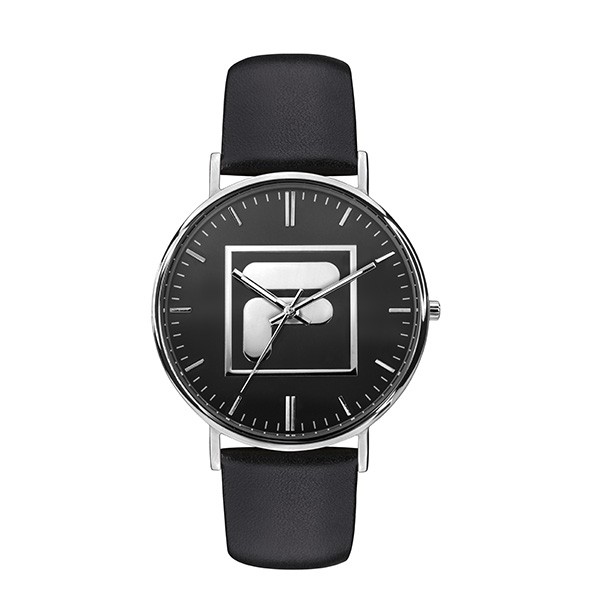 【FILA 斐樂】簡約大LOGO設計手錶-個性黑/38-108-002/台灣總代理公司貨享半年保固