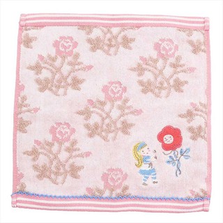 (現貨)日本 迪士尼 Disney 愛麗絲 玫瑰 小方巾 手帕 小毛巾 25*25CM