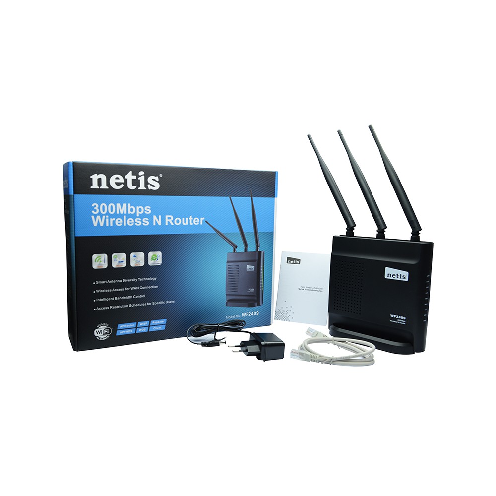 90%新 盒裝配件完整 二手良品 Netis WF2409  三天線 無線分享器 便宜賣！