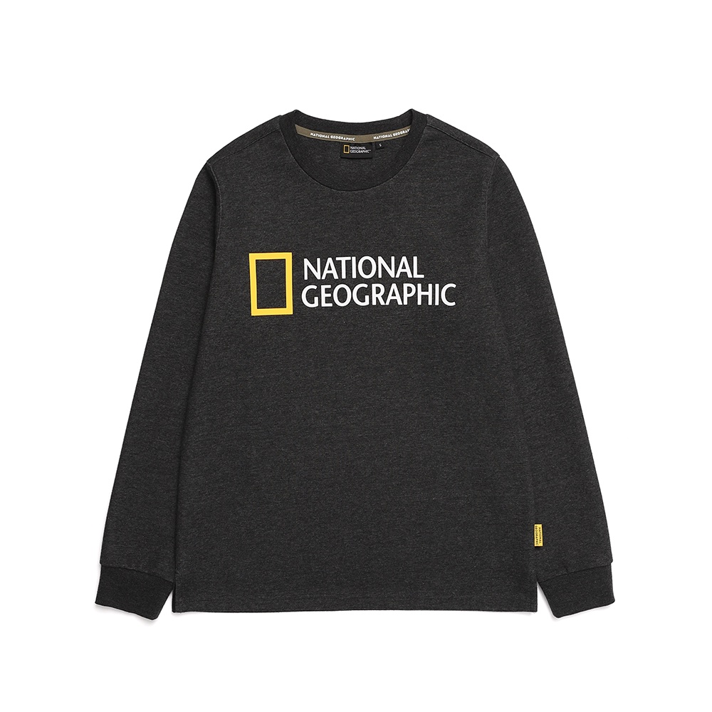 National Geographic 中性 FINUS BIG LOGO  長袖上衣 炭灰 N213UTS020193