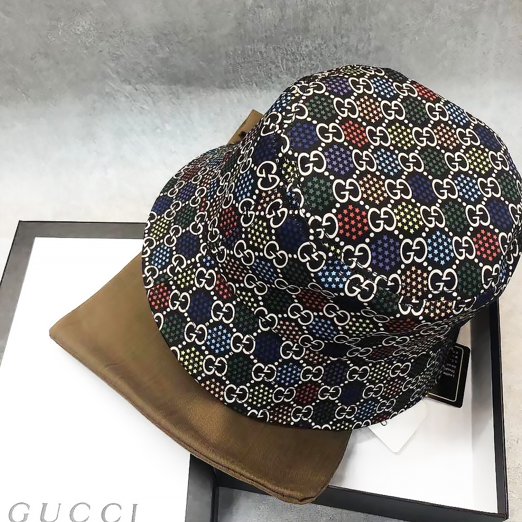 義大利奢侈時裝品牌GUCCI古馳滿印漁夫帽 3色 附盒子 防塵袋