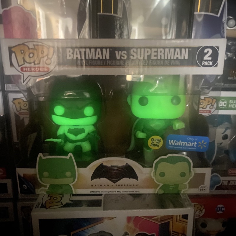 [李大] 正版現貨 Funko POP DC 超人 蝙蝠俠 夜光 2pk Batman Superman