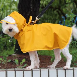 【現貨】寵物雨衣 不遮擋視線 狗狗雨衣 可連接牽引繩 連帽寵物雨衣 狗狗斗篷 防髒防水狗狗護肚衣法斗柯基短腿狗狗雨衣