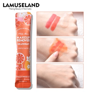 LAMUSELAND 1條裝 葡萄柚二裂紋酵母溫和潔面卸妝乳方便保溼化妝品卸妝乳5ml