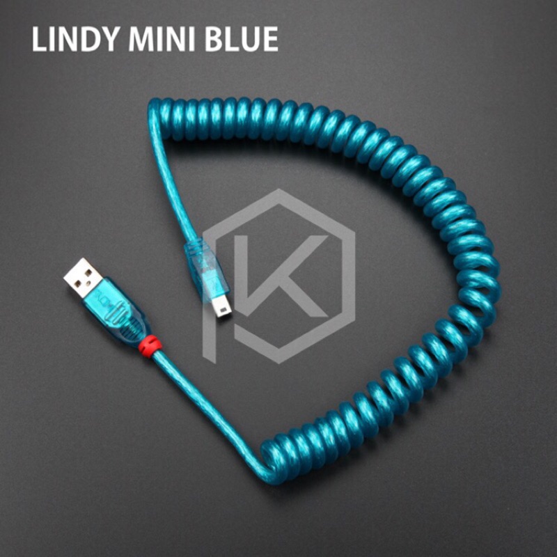 德國 LINDY 林帝 USB2.0 線 對Mini-B 機械鍵盤 彈簧線 螺旋線